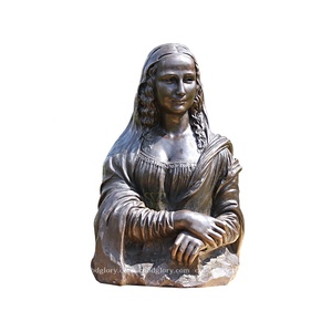 Buste de la <span class=keywords><strong>Mona</strong></span> Lisa en bronze en gros, décoration de bureau, sculpture pour hôtel et salon, mascotte en métal - Product Image 1