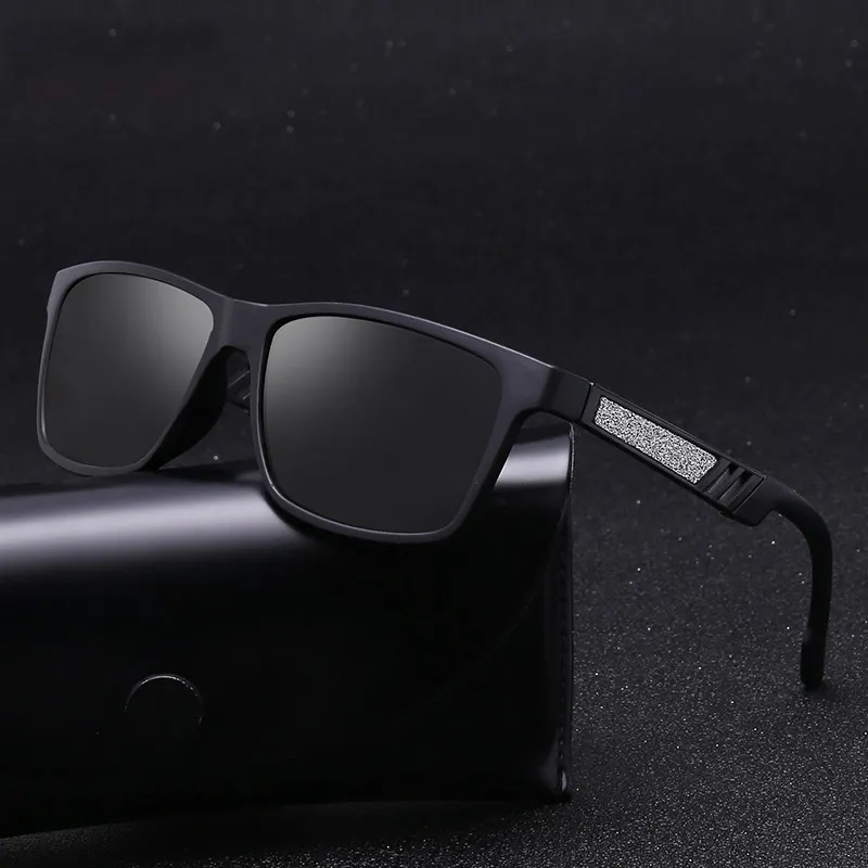 Man Classic UV400 Square Sonnenbrille TAC Polar ized Black Metal Herren Fahren Sonnenbrille Schatten Oculo De Sol Masculino