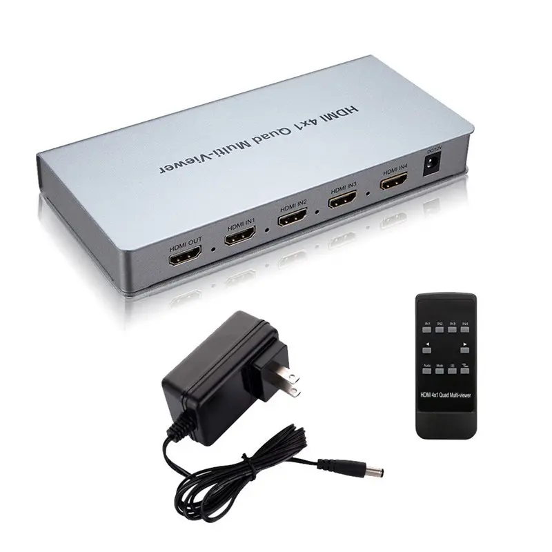 Quad Multi-viewer HDMI Switcher Out HD Multiviewer HDMI Switch Seamless Full HD 1080 1080p 4 × 1 IR Control 4で1アウト変換