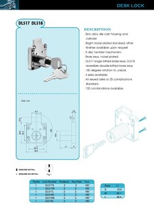Wooden Desk Drawer <b>Locks</b> for Furniture - Product Image 2