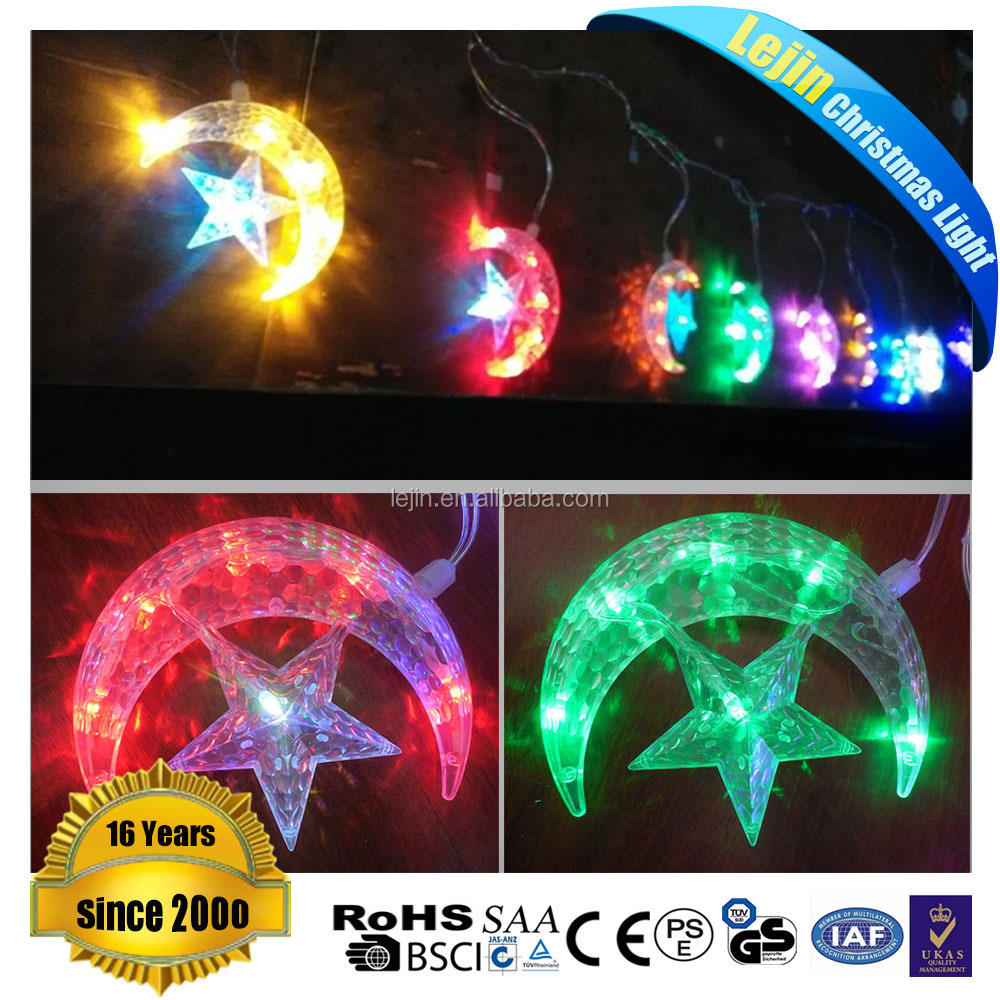 Secuencia de la Navidad LED luz de luna y estrella de luz de la secuencia de la decoración de navidad árbol