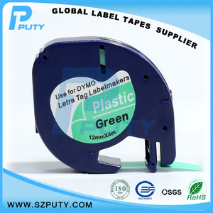 Compatible noir sur vert 91204 12 mm rubans d'étiquettes <span class=keywords><strong>dymo</strong></span> <span class=keywords><strong>letratag</strong></span> imprimantes d'étiquettes - Product Image 1