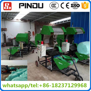 Mini luzerne maïs ensilage presse à balles rondes wrapper machine/foin paille bale regrouper emballage machines d'emballage - Product Image 5