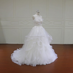 XF16024 Más Nuevo tulle de <span class=keywords><strong>la</strong></span> <span class=keywords><strong>colmena</strong></span> de diseño mayor de <span class=keywords><strong>la</strong></span> boda del vestido de bola opacidad sin espalda vestido de novia 2017 - Product Image 3