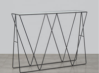 Table de café rectangulaire, table nordique en verre et acier, design moderne, loft industriel, console de salon, vintage
