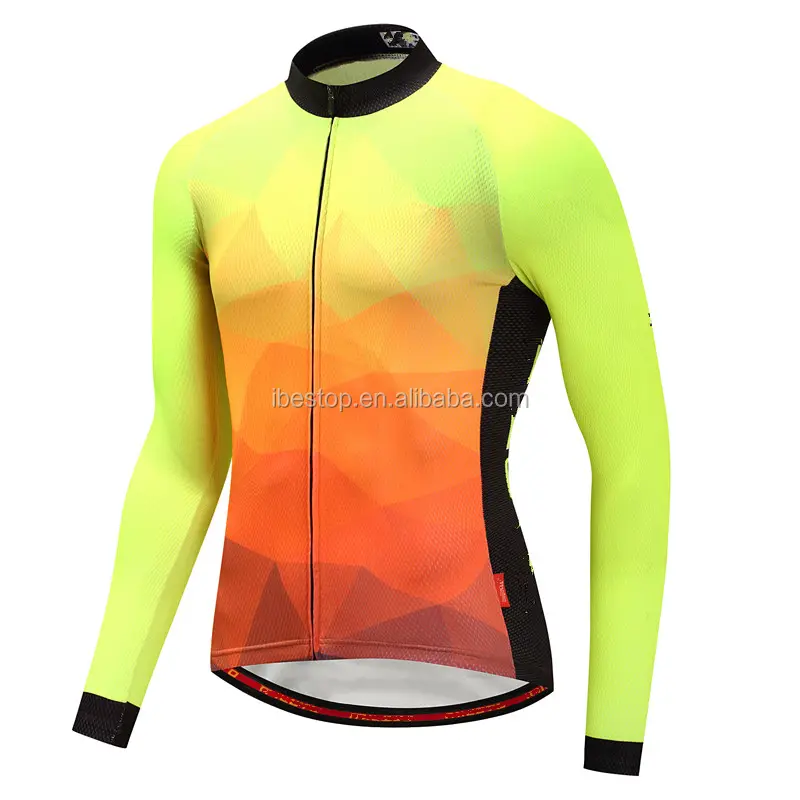 उच्च गुणवत्ता साइकिल जर्सी Sublimated प्रो टीम बाइक कपड़ों कस्टम लोगो थोक साइकिल चालन जर्सी