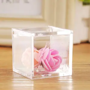 Extremely small 6cm plastic transparent favor box candy boxes