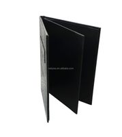Porte-menu de restaurant de haute qualité en cuir PU avec intérieur en bois