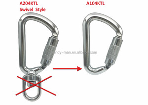 A104KTL <b>Tool</b> Swivel Carabiner Aluminum 8kN Safety Tether <b>Hook</b> - Product Image 3