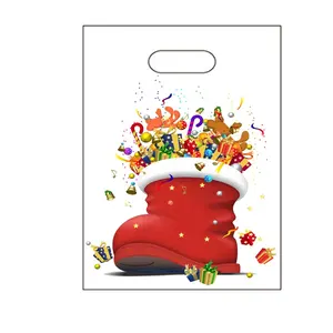 Полноцветная подарочная упаковка с принтом, Рождественский пластиковый пакет