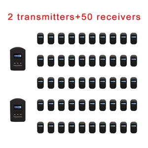 Sistema de guía de viaje inalámbrico (transmisor + receptores)/equipo de traducción simultánea/dispositivo de guía de Audio