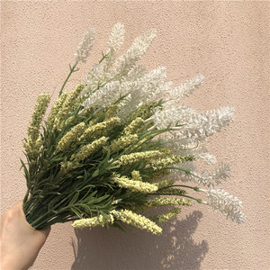 Vendita diretta in fabbrica di alta qualità decorativo 12 rami intensivi matrimonio artificiale plastica fiore di lavanda - Product Image 2