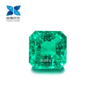 Zhanhao Jewelry 5A 3EX cushion cut Hydrothermal lab created doublet emerald colombia as natural emerald