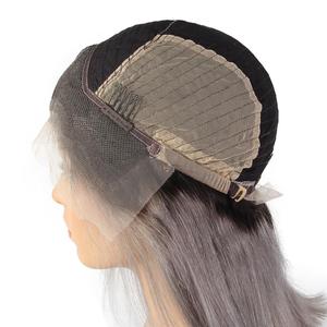 2018 ventas calientes Pixie corte corto Virgen del frente del cordón peluca brasileña del pelo humano corto gris plata peluca - Product Image 5
