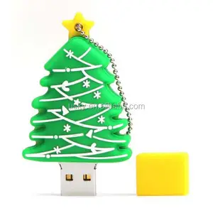شعبية 2020 سنة عيد الميلاد شجرة شكل محرك فلاش Usb 1GB-64GB مخصص PVC USB