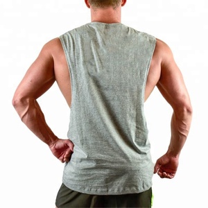 Degli uomini di <span class=keywords><strong>Cut</strong></span>-<span class=keywords><strong>Out</strong></span> Senza Maniche Camicia Palestra Stringer Gilet Bianco Allenamento T-Shirt Muscle Tee Bodybuilding Tank Top di Fitness Abbigliamento