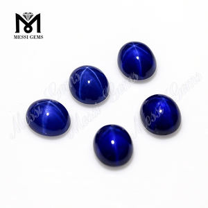 Cabochon ovale en <span class=keywords><strong>saphir</strong></span>, synthétique, 6x8mm, étoile bleue - Product Image 3