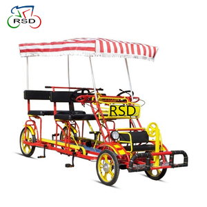 Vélo tandem <span class=keywords><strong>4</strong></span> <span class=keywords><strong>roues</strong></span> pour 2 personnes pour le tourisme / Siège spécial pour enfants avec volant / Vélo Surrey pour le vert - Product Image 5