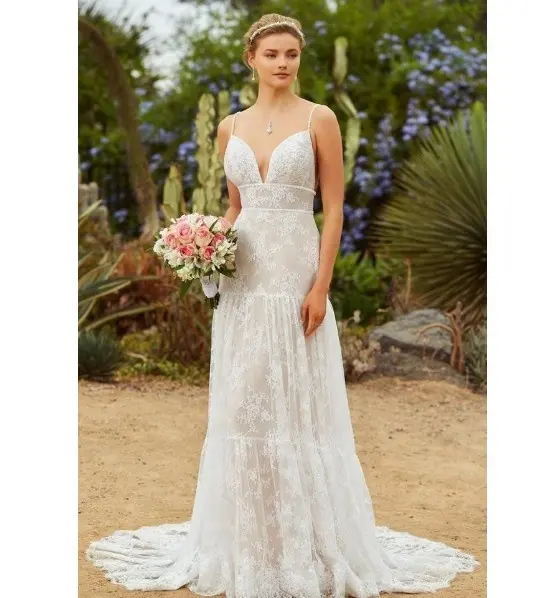 Vestidos de casamento estilo italiano, civil, acessível, bonito, praia