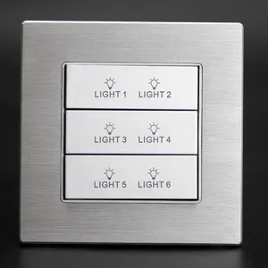 Interruptor de pared eléctrico para el hogar, interruptor inteligente de 6 entradas con diseño personalizado