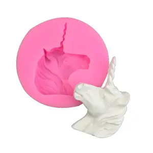 Factory supply BPA free unicorn silicone mold cake decorating tools fondant 3d horse head mold