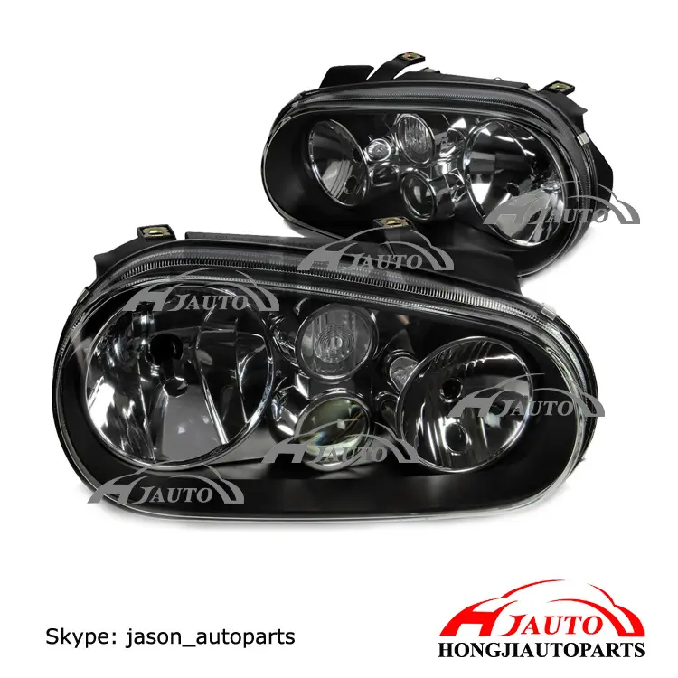 Lente del nero Luce Della Lampada Della Testa per Volkswagen Golf MK4 VW2502113 / VW2503113