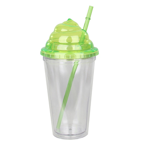 Hbottle popular diseño personalizado color 12 oz 16 oz doble pared claro duro reutilizable vaso de plástico con paja uso <span class=keywords><strong>cine</strong></span> - Product Image 1