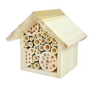 Home Decor Carved Wooden Bee house