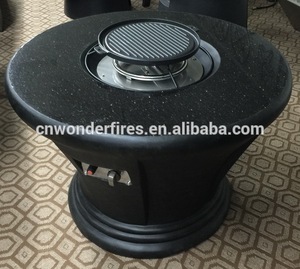 Foyer rond à <span class=keywords><strong>gaz</strong></span> <span class=keywords><strong>Propane</strong></span>, appareil d'intérieur et d'extérieur avec grilles de barbecue, <span class=keywords><strong>cheminée</strong></span> de jardin - Product Image 4