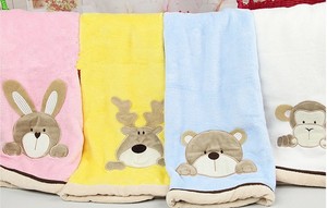 Nouveau populaire. <span class=keywords><strong>micro</strong></span>. coral couverture polaire pour bébé avec beau lapin brodé - Product Image 4