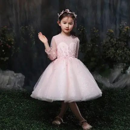 Vestido de fiesta XXLF210 para niña pequeña, vestidos de fiesta para niña