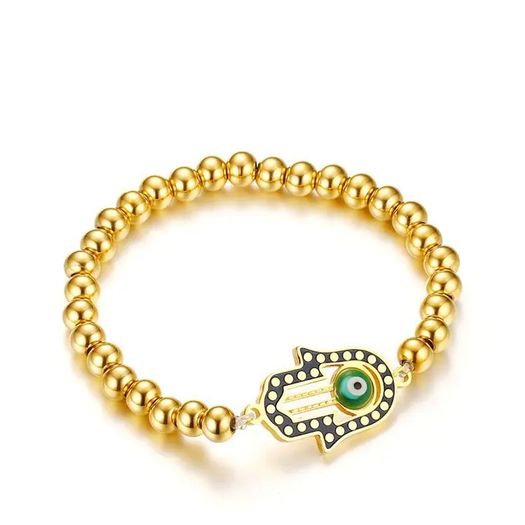 JS-003 Hamsa Turkish Turkish Eye bracelet Beads Gold Bracelet Jewelry Design For Girls