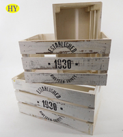 Custom Shabby Chic Hout Latten Doos Met Gesneden Handvatten Voor Fruit Groenten Groothandel