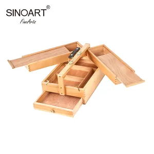 Hot Sale High Quality Studio Sketch Artist Display Wood Desk Table Easel Set Box