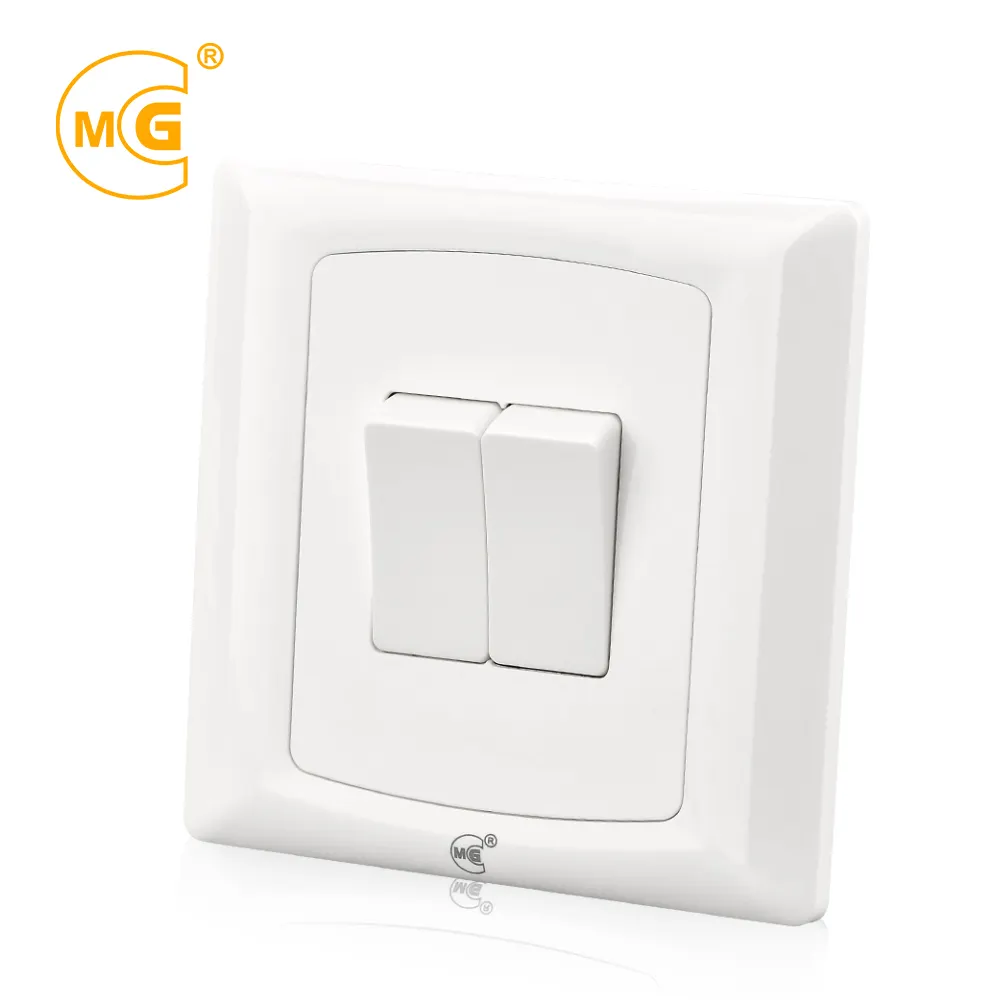 Plastic panel electrical 2 gang 2 way wall plate switch