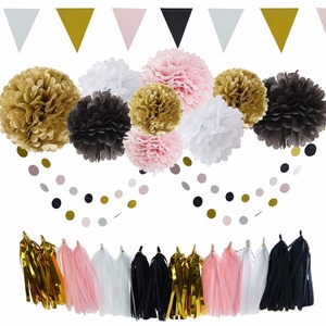 Striscione di Auguri di Buon <span class=keywords><strong>Compleanno</strong></span> Bianco e Oro, Decorazioni per Feste, Bandierine di Carta Uniche per <span class=keywords><strong>Compleanno</strong></span> - Product Image 2