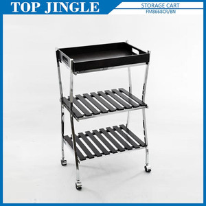 Plateau en plastique MDF à 2 niveaux et chariot à tiroir métallique à 2 niveaux - Product Image 2