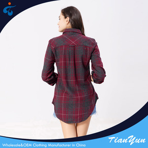 Well Sell High Quality New Styles Long Sleeve Cotton <strong>Women</strong> <strong>Flannel</strong> Plaid <strong>Shirt</strong> - Product Image 6