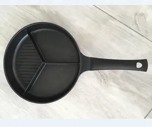 Die Cast Die-Cast Nhôm 3 Ba Chia Chia Chia Chia Phần Grill Frying Pan