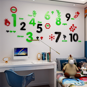 Diy número matemáticas etiqueta de la <span class=keywords><strong>pared</strong></span> <span class=keywords><strong>para</strong></span> niños personalizado acrílico 3D <span class=keywords><strong>pared</strong></span> mural de la <span class=keywords><strong>pared</strong></span> - Product Image 5