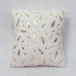 Cheersee Silver Golden Stamping White Fluffy Fur Pillow Outdoor Kids <strong>Cushion</strong> Cover Floor Shaggy Pillow <strong>Bench</strong> <strong>Cushion</strong> with Zipper - Product Image 3
