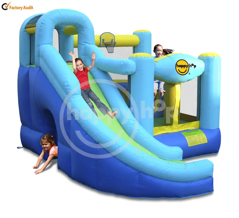 Happyhop Children's Playground Castle Balloon Slide and Bouncer-9074 8 in 1 Play Center Home Use Inflatables
