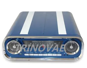 Trinovae 3 Tốc Độ Retro Vinyl Ghi Máy Nghe Nhạc Turntable với Stereo Được Xây Dựng Trong Loa, USB, SD, đài phát thanh