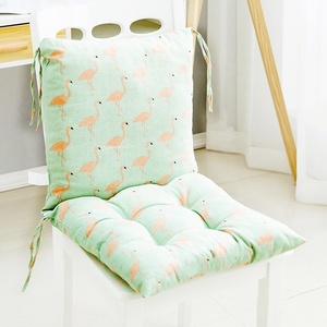 Cheersee pink Kitchen Seat Pads Cotton Linen Dining Table Armchair Piano <strong>Bench</strong> Rattan Swivel Chair <strong>Cushions</strong> with Long Ties - Product Image 2