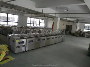 HUAYUAN-máquina automática de envasado al vacío de alimentos, doble barra de sellado, fábrica de alimentos y bebidas, tienda de alimentos de plástico, CE ISO9001 eléctrico