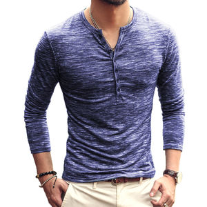 T-Shirt a maniche lunghe <span class=keywords><strong>con</strong></span> <span class=keywords><strong>bottoni</strong></span> Henley Casual Slim Fit di alta qualità all'ingrosso prezzo economico - Product Image 2