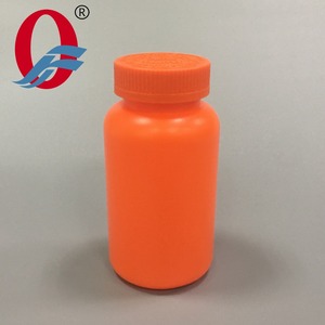 250ml Rotonda Arancione Di Plastica HDPE Bottiglie di Pillola Integratore - Product Image 2