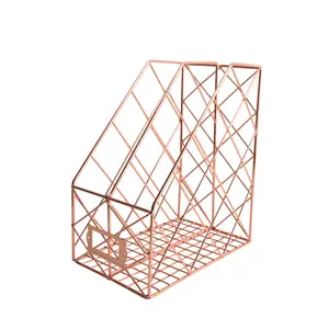 Ins populaire metalen document tijdschrift houder rack A4 maat rose gold map rack