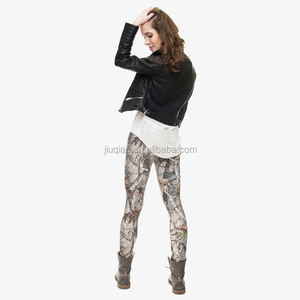 High Quality 92% Polyester 8% Spandex Wholesale Trees Printed Women Gym <strong>Leggings</strong> - Product Image 5