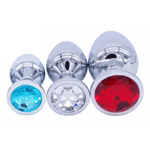 Various Colors Jewelry Sex Toys Metal Anal Plug For Adult Sex